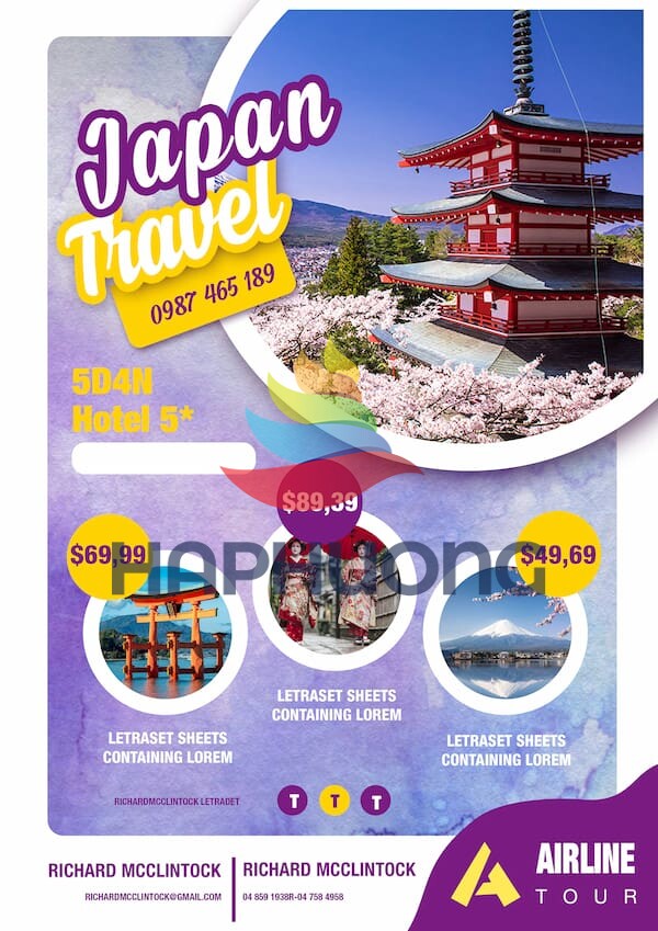 Mẫu poster du lịch Nhật Bản cuốn hút