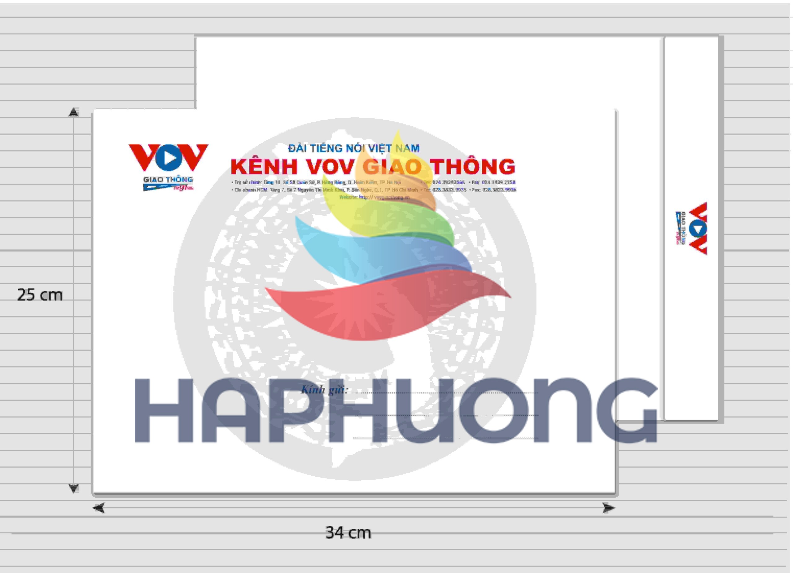 Mẫu phong bì thư Đài tiếng nói Việt Nam kênh VOV