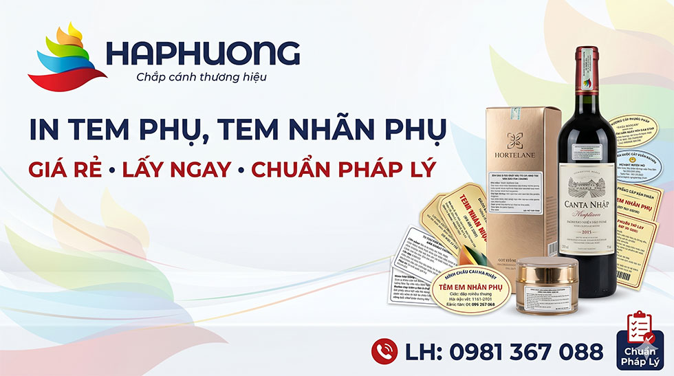 In tem phụ, tem nhãn phụ giá rẻ, lấy ngay, chuẩn pháp lý
