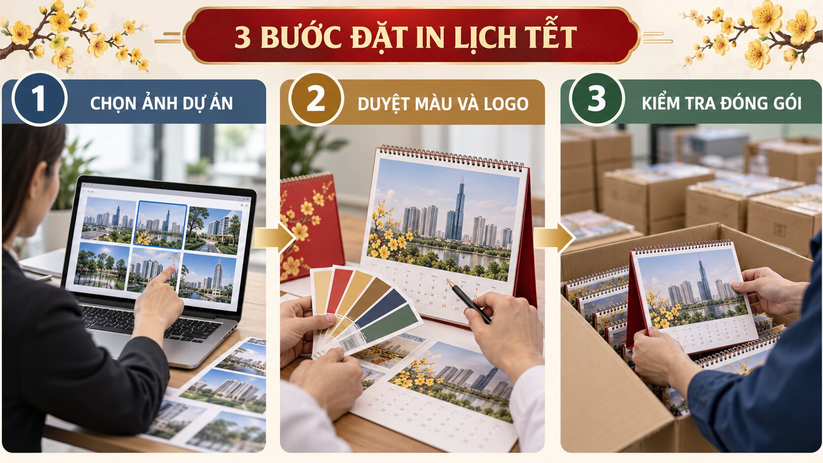 Ba bước đặt in lịch Tết cho công ty bất động sản