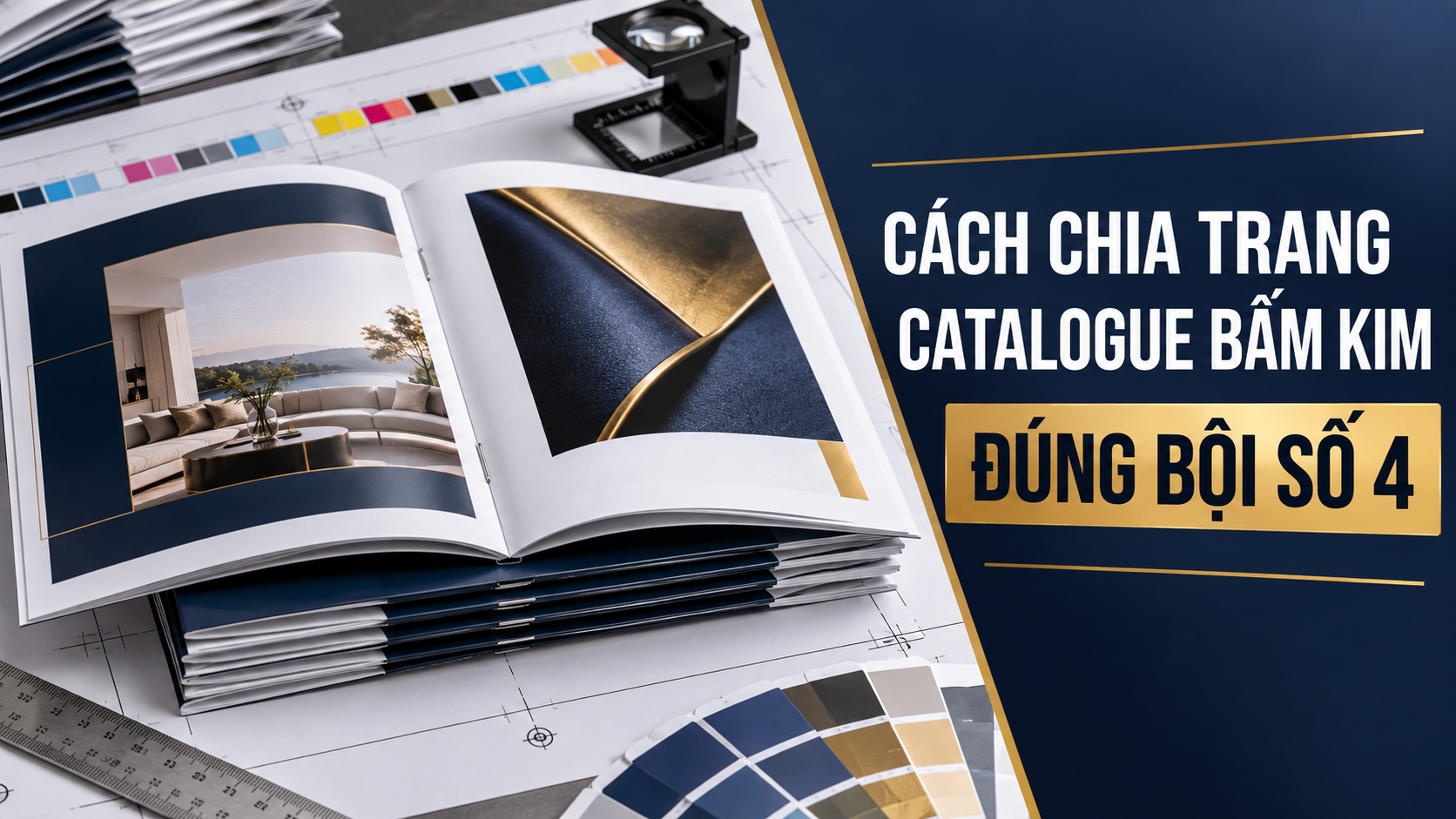 Cách chia trang catalogue bấm kim đúng bội số 4