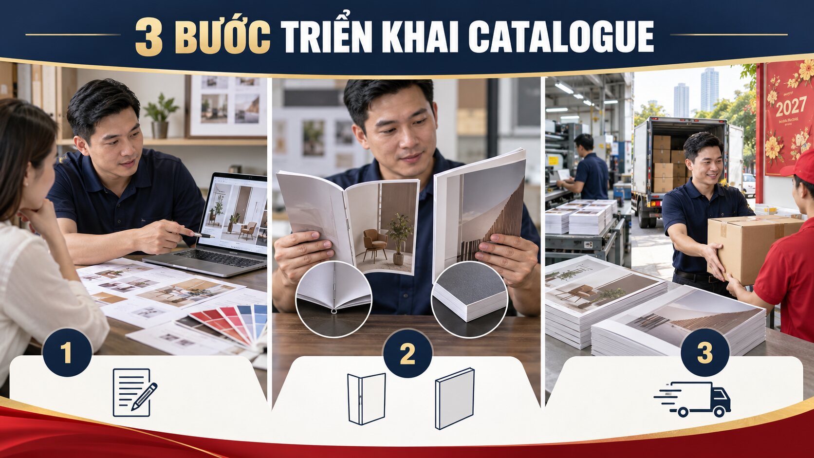 Ba bước triển khai catalogue đóng gáy lò xo