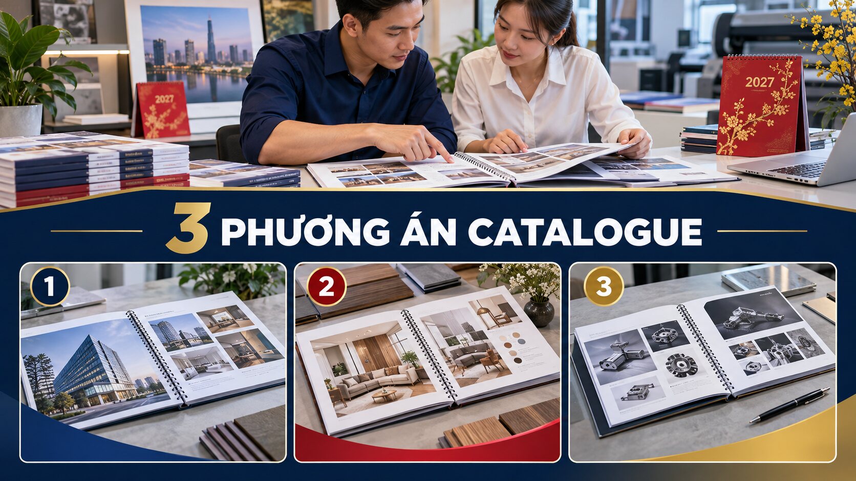 So sánh phương án catalogue đóng gáy lò xo