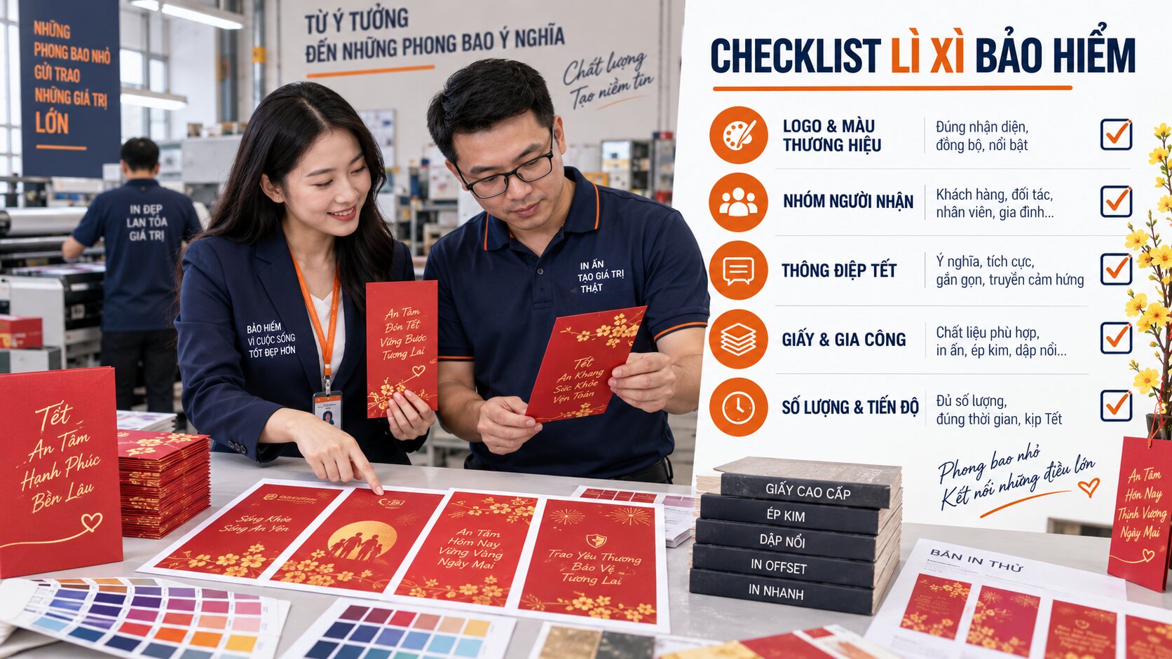 Checklist đặt in bao lì xì công ty bảo hiểm
