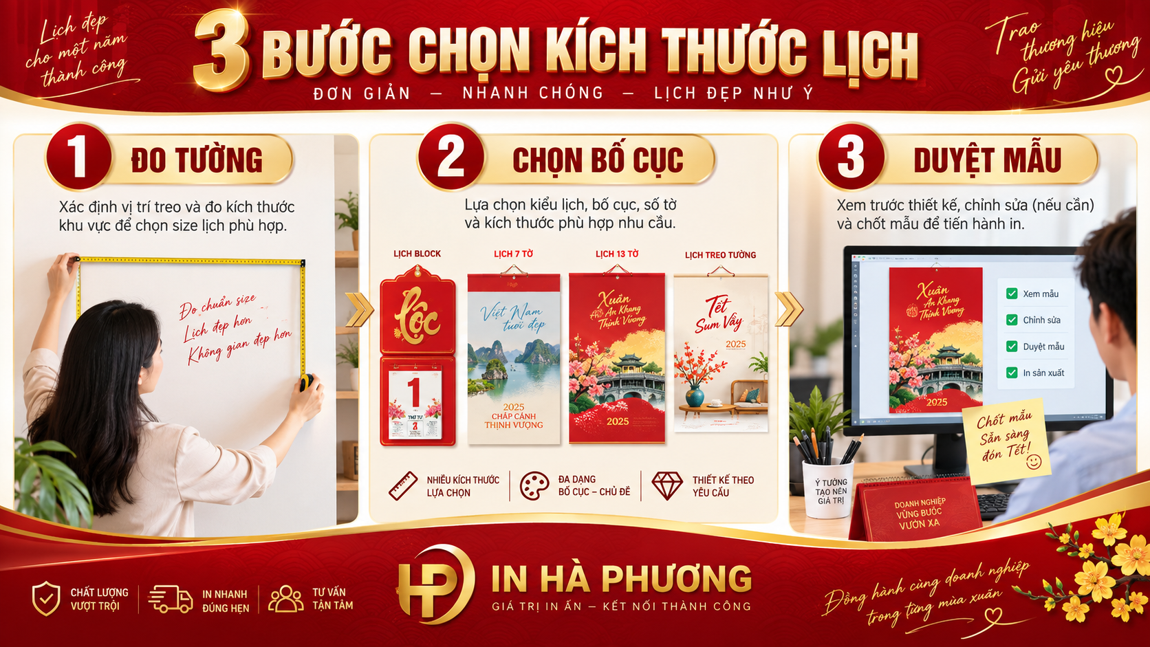 Ba bước chọn khổ lịch treo tường