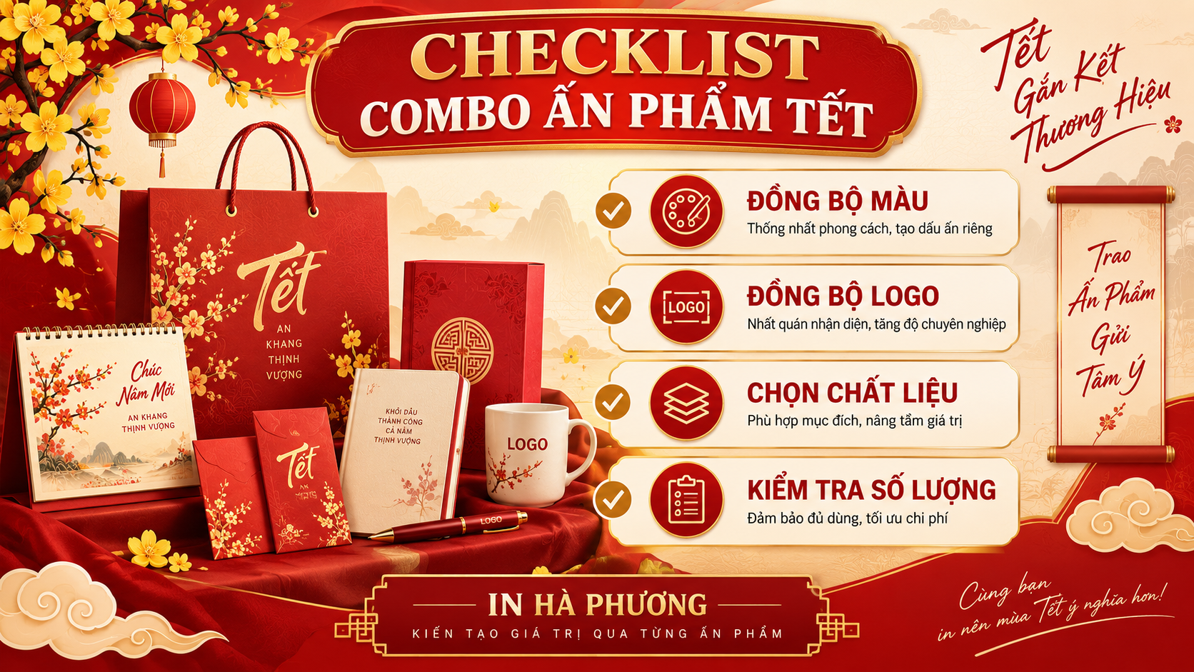 Checklist bao lì xì thiệp và túi giấy