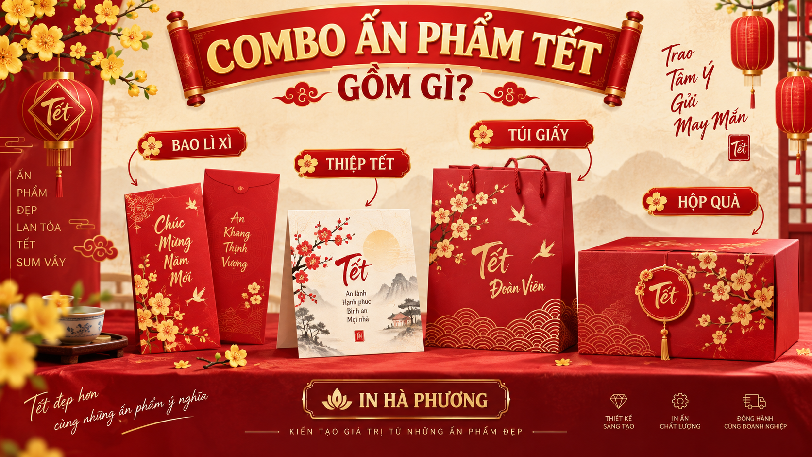 Hệ nhận diện đồng bộ cho combo quà Tết