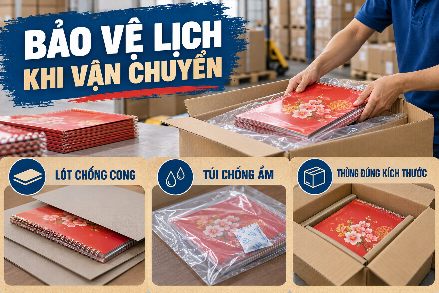 Ba mẫu đóng gói lịch Tết gửi tỉnh an toàn