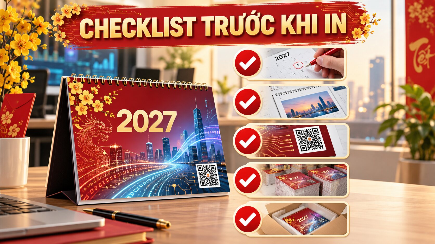 Checklist đặt in bao lì xì Tết 2027 cho doanh nghiệp sản xuất