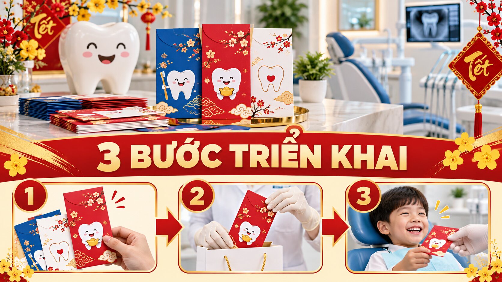 Checklist đặt in bao lì xì Tết 2027 cho phòng khám và nha khoa