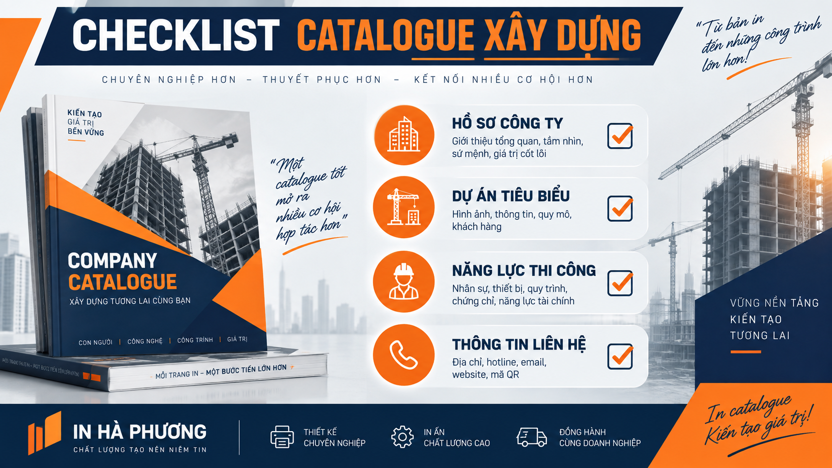 Checklist dữ liệu catalogue xây dựng