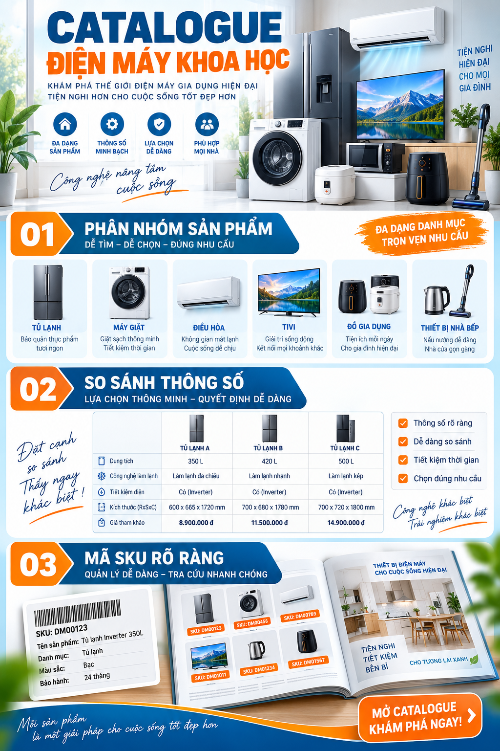 Các phương án kiểm soát in catalogue điện máy và gia dụng