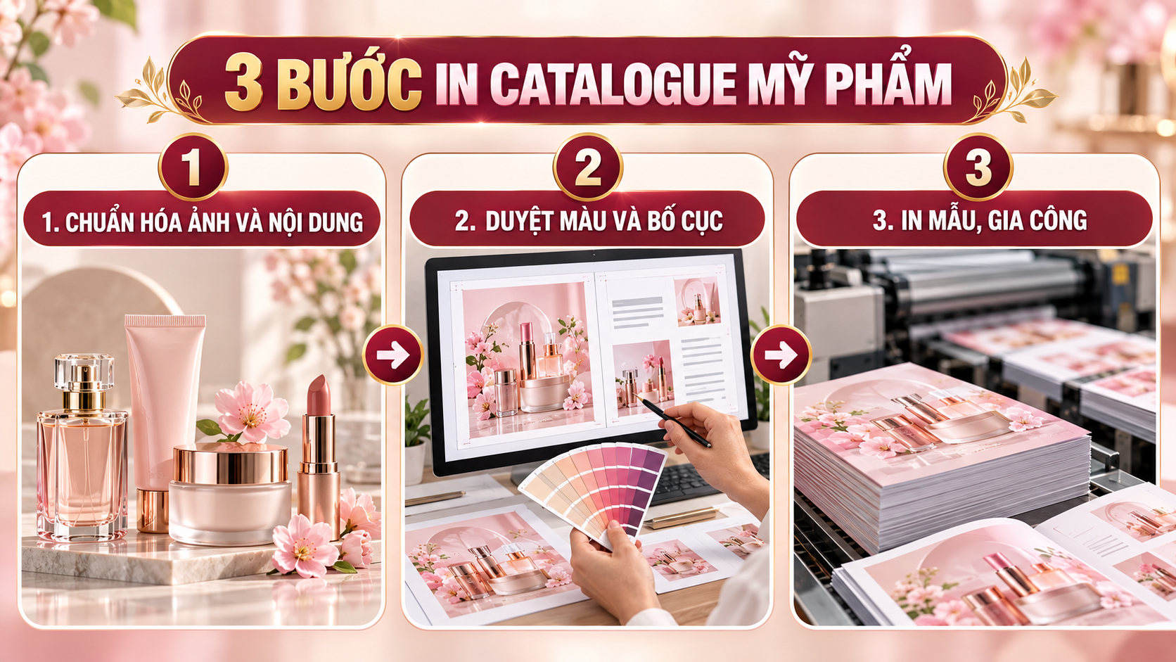 Ba bước triển khai in catalogue mỹ phẩm
