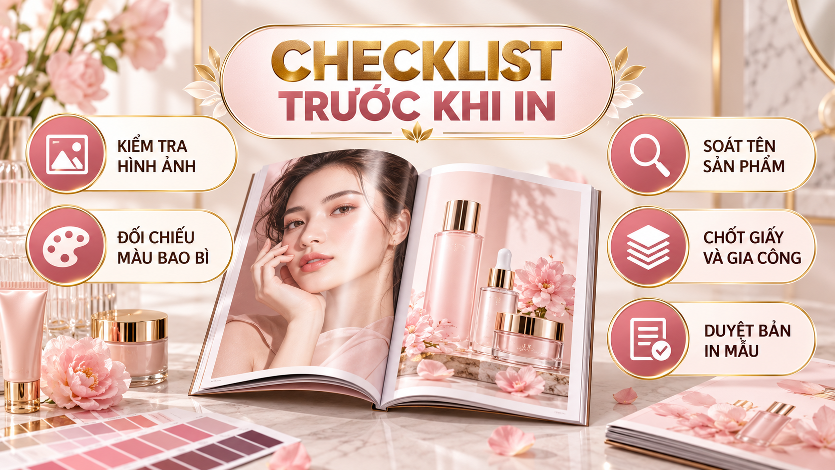 Checklist in catalogue mỹ phẩm