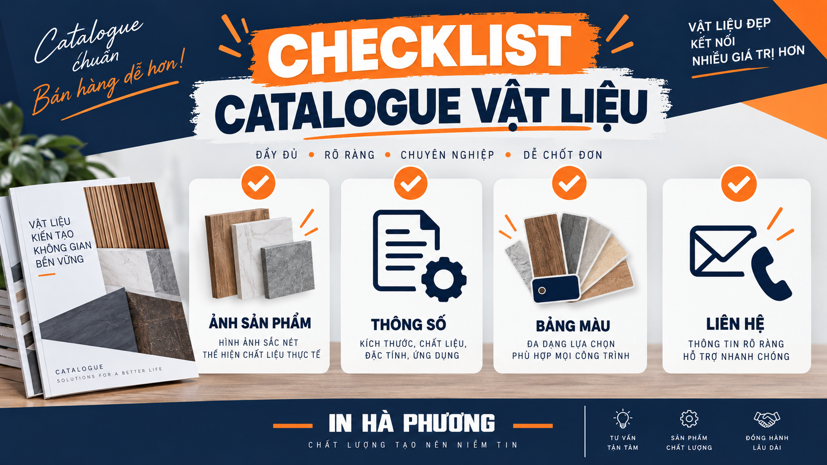 Checklist thông số và mẫu màu vật liệu