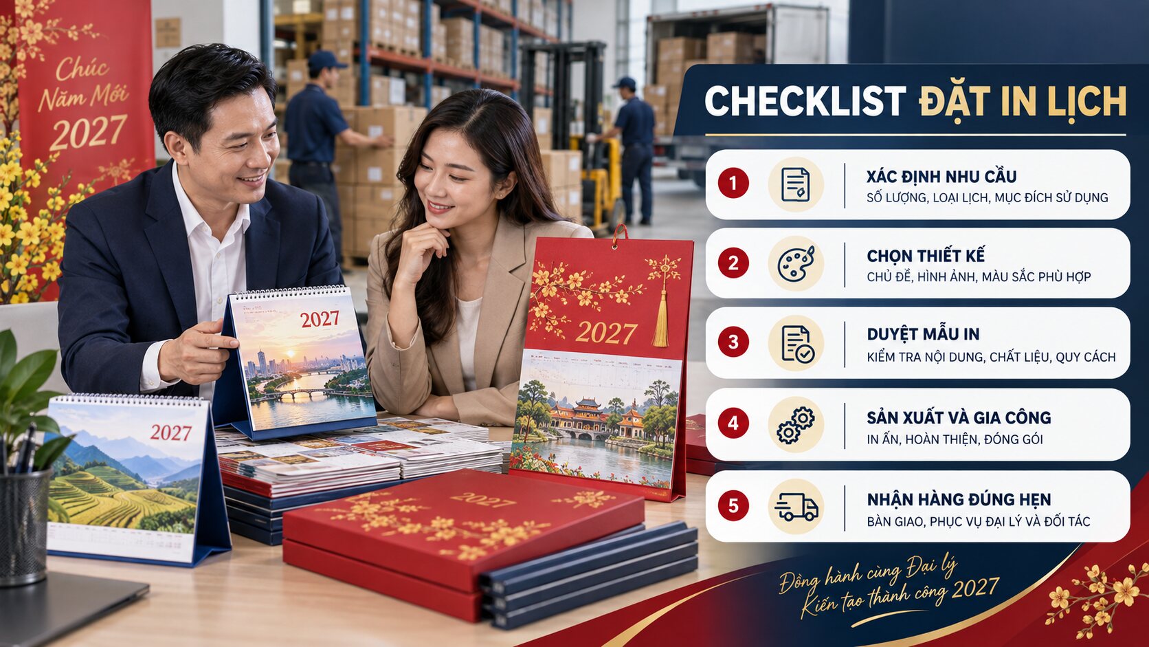 Checklist đặt in lịch Tết 2027 cho đại lý và nhà phân phối