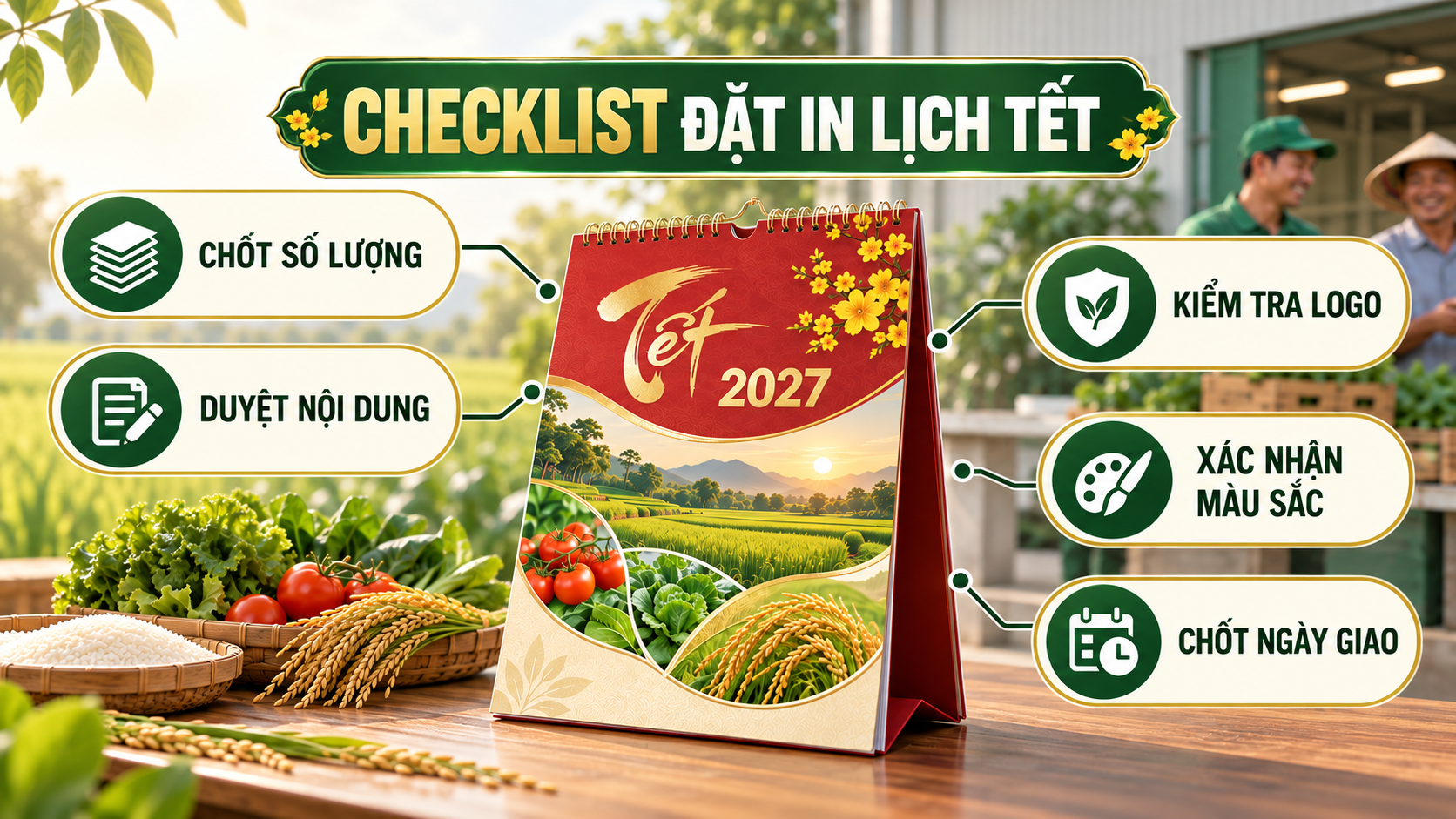 Checklist đặt in lịch Tết 2027 cho hợp tác xã và doanh nghiệp nông nghiệp