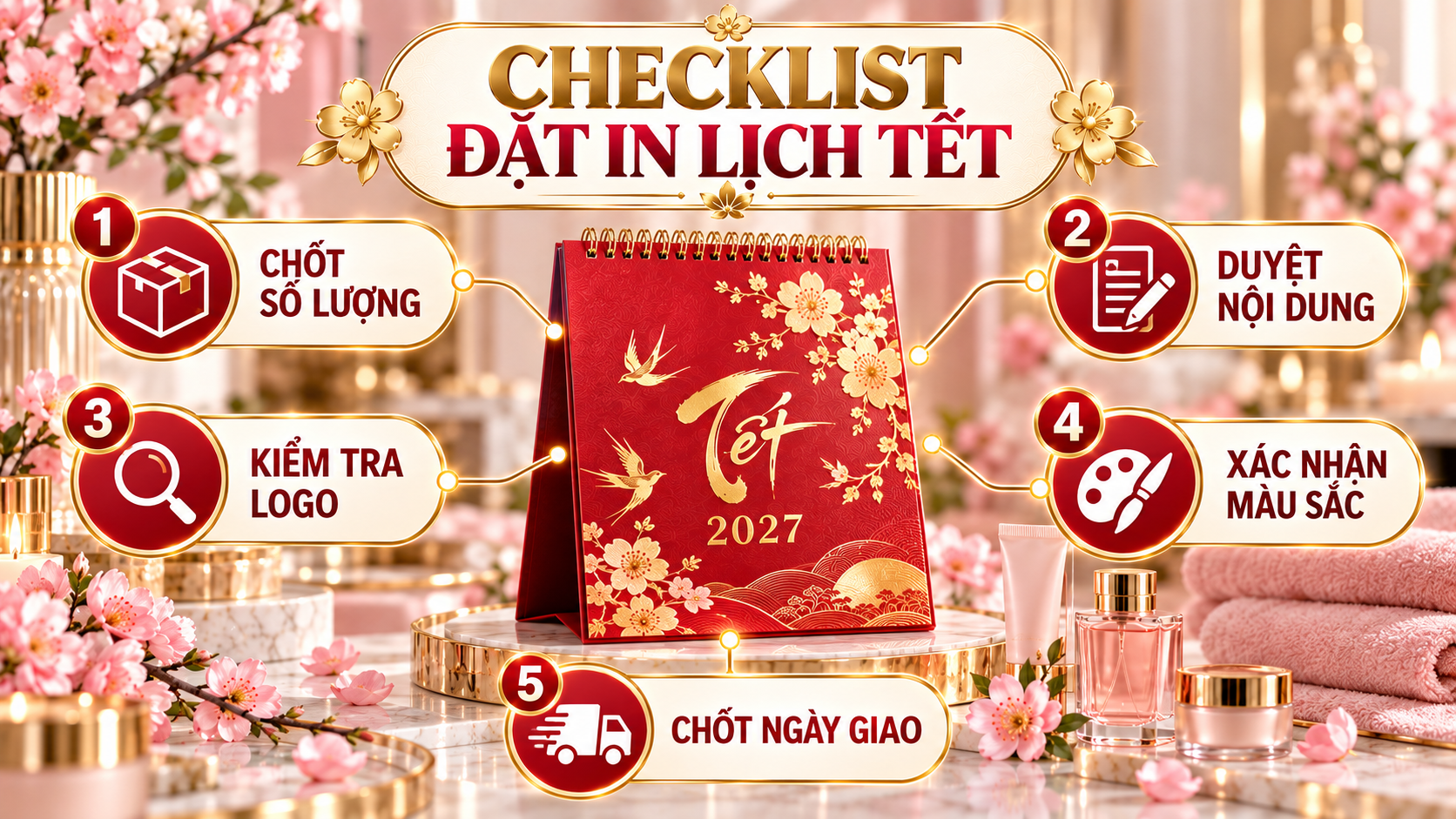 Checklist đặt in lịch Tết 2027 cho spa và thẩm mỹ viện