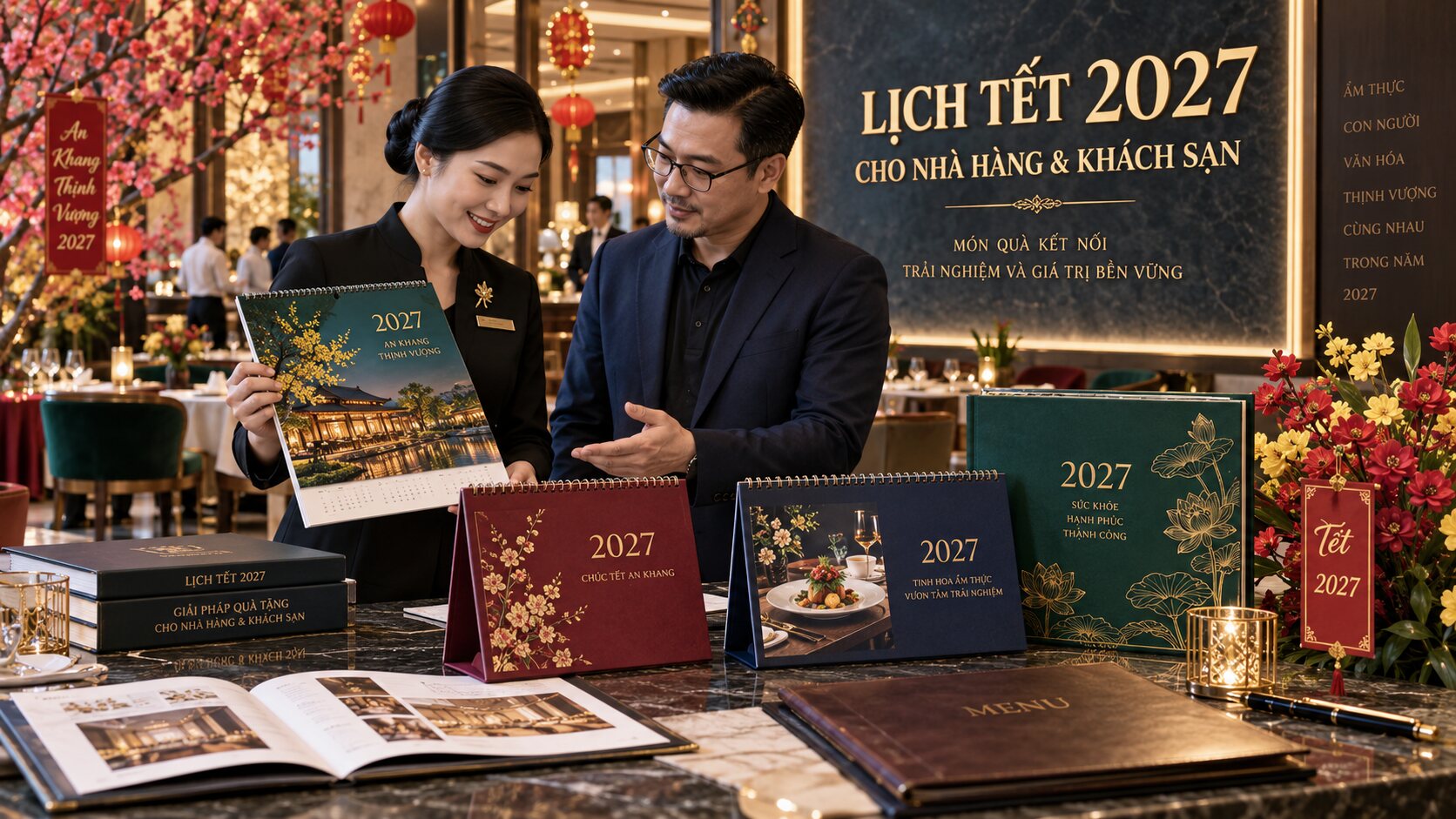 In lịch Tết 2027 cho nhà hàng và khách sạn