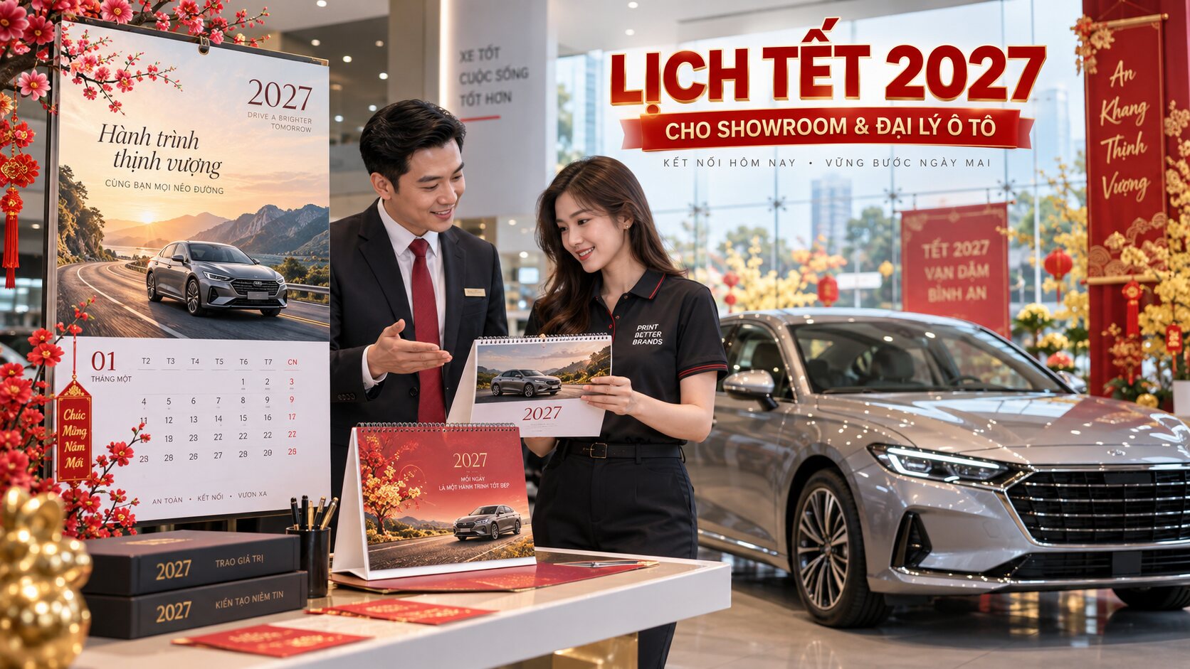 In lịch Tết 2027 cho showroom và đại lý ô tô