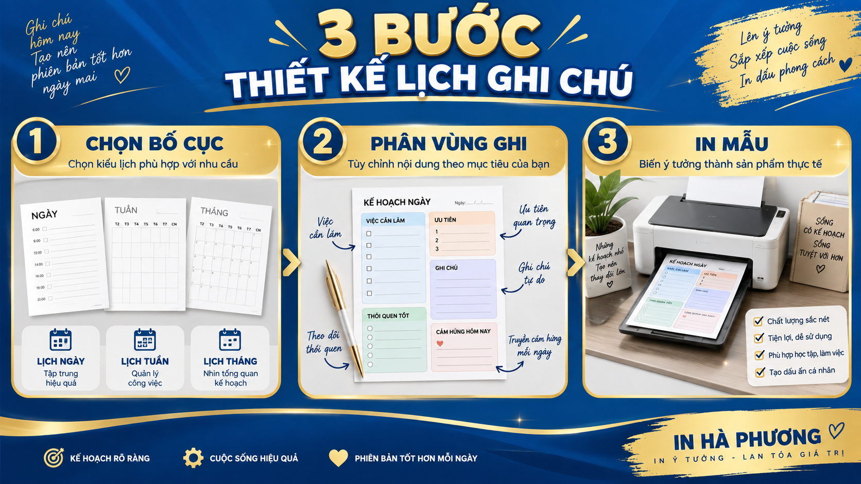 Ba bước làm lịch bàn thực dụng