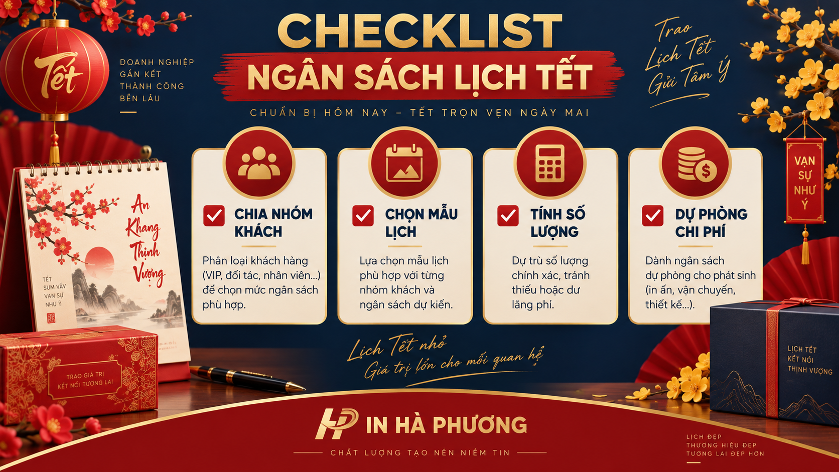 Checklist chia nhóm người nhận lịch doanh nghiệp