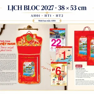 Ảnh giới thiệu lịch bloc 365 ngày 2027 cỡ 38 × 53 cm