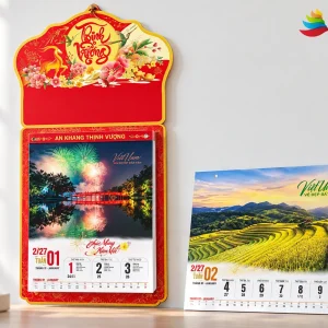 Phối cảnh minh họa Lịch 52 tuần 2027 AD01 – Việt Nam những sắc màu cuộc sống, bloc 30 × 40 cm
