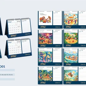 Catalogue Lịch bàn 13 tờ 2027 AD01 – Sắc màu lễ hội Việt, kèm trang ghi chú