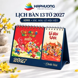Ảnh đại diện Lịch bàn 13 tờ 2027 AD01 – Sắc màu lễ hội Việt, kèm trang ghi chú