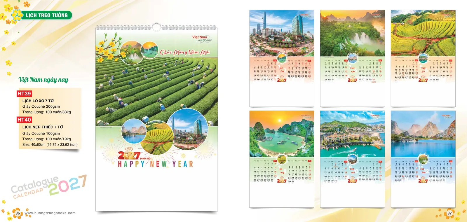 HT39 - Việt Nam ngày mới - lịch lò xo 7 tờ 2027