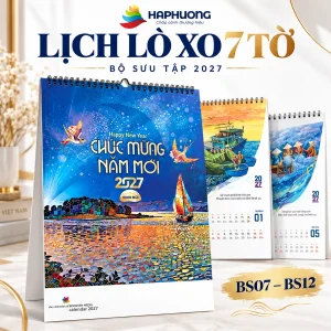 Ảnh đại diện 6 mẫu lịch lò xo 7 tờ 2027: Biển Việt Nam, di sản và nhịp sống mới tại Hà Phương