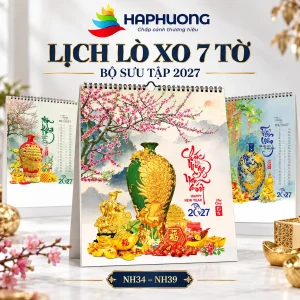 Ảnh đại diện 6 mẫu lịch lò xo 7 tờ 2027: NH34–NH39: phú quý, làng nghề và nhịp sống tại Hà Phương