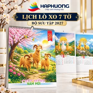 Ảnh đại diện 8 mẫu lịch lò xo 7 tờ 2027: HN37–HN44: linh vật, cảnh đẹp và hoa tại Hà Phương